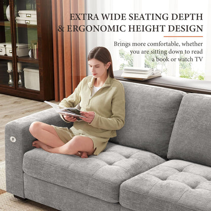 146" U-Shaped Modern Sofa Modular Sectional Cloud Couch