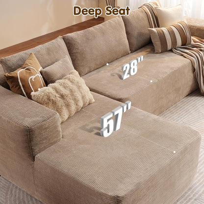 104" Cloud Sectional Couch with L-Shape Chaise