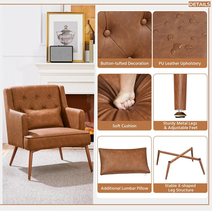 Yaheetech Accent Chair Living Room Chair Brown