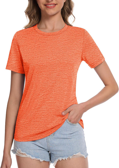 Women's Short Sleeve T Shirts UPF 50+ Sun Protection Athletic Running Workout Tee Tops