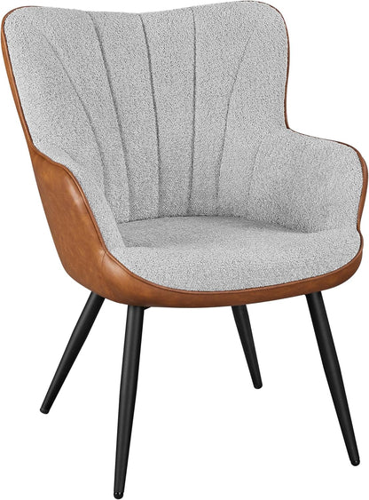 Yaheetech PU Leather Armchair Modern Accent Chair with Metal Legs