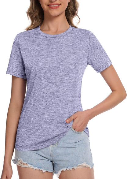 Women's Short Sleeve T Shirts UPF 50+ Sun Protection Athletic Running Workout Tee Tops