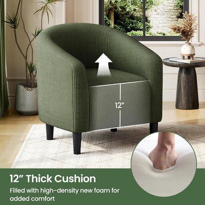 Yaheetech Accent Barrel Chair Boucle Fabric Club Chair