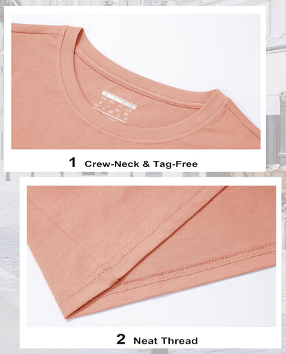 Women's Cotton T-Shirts Short-Sleeve Shirts Crew-Neck Tops
