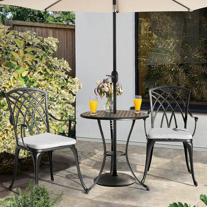 NUU GARDEN Bistro Set 3 Piece Outdoor Cast Aluminum Patio Bistro Set