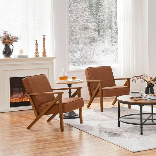 Yaheetech Accent Chair Armchair with Strong Wood Frame