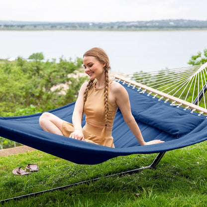 2 Person Hammock with Stand Heavy Duty Portable Dark Grey
