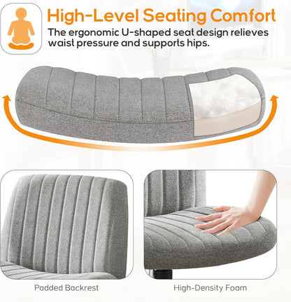 DUMOS Criss Cross Chair Legged Office Wide Comfy Desk Seat