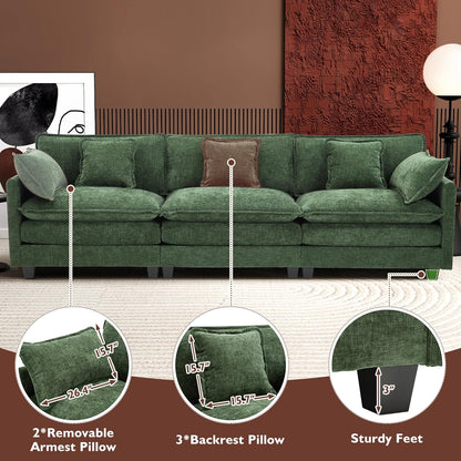 146" U-Shaped Modern Sofa Modular Sectional Cloud Couch