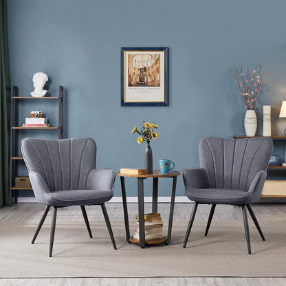 Yaheetech PU Leather Armchair Modern Accent Chair with Metal Legs