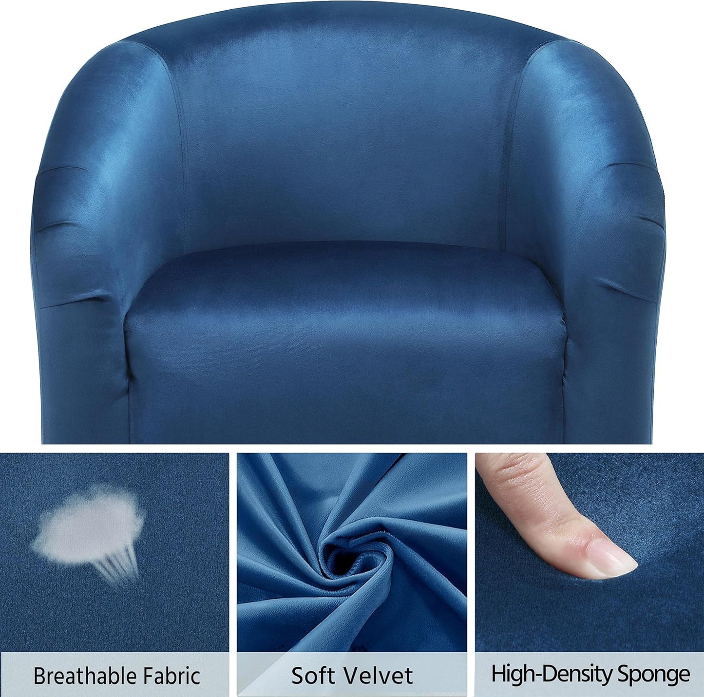 Yaheetech Accent Barrel Chair Boucle Fabric Club Chair