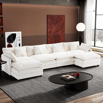 146" U-Shaped Modern Sofa Modular Sectional Cloud Couch