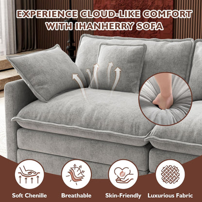 146" U-Shaped Modern Sofa Modular Sectional Cloud Couch