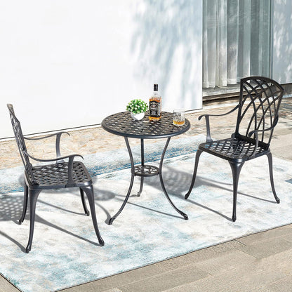 NUU GARDEN Bistro Set 3 Piece Outdoor Cast Aluminum Patio Bistro Set