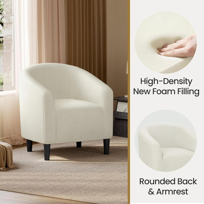Yaheetech Accent Barrel Chair Boucle Fabric Club Chair