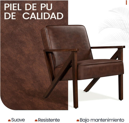Yaheetech Accent Chair Armchair with Strong Wood Frame