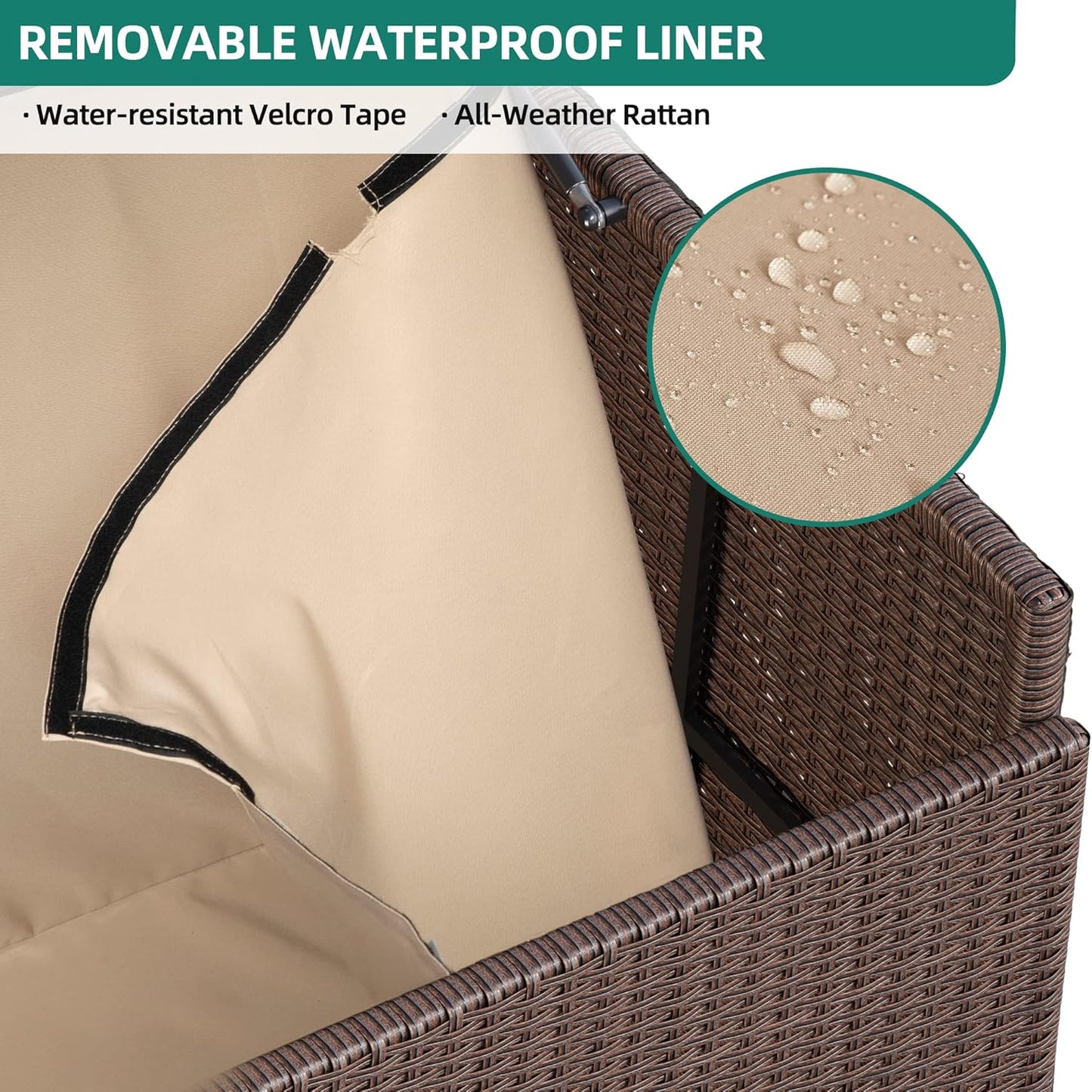 230 Gallon Deck Box XXL Wicker Outdoor Storage Box
