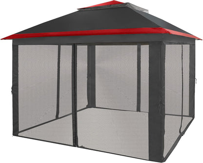 13x13 Pop Up Gazebo Canopy Tent with Wheeled Storage Bag Grey