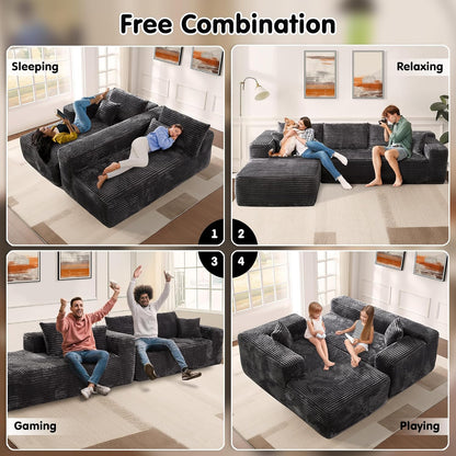 104" Cloud Sectional Couch with L-Shape Chaise