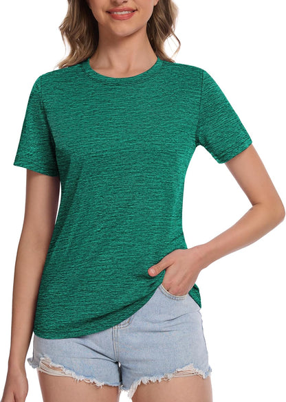 Women's Short Sleeve T Shirts UPF 50+ Sun Protection Athletic Running Workout Tee Tops