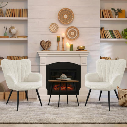 Yaheetech PU Leather Armchair Modern Accent Chair with Metal Legs