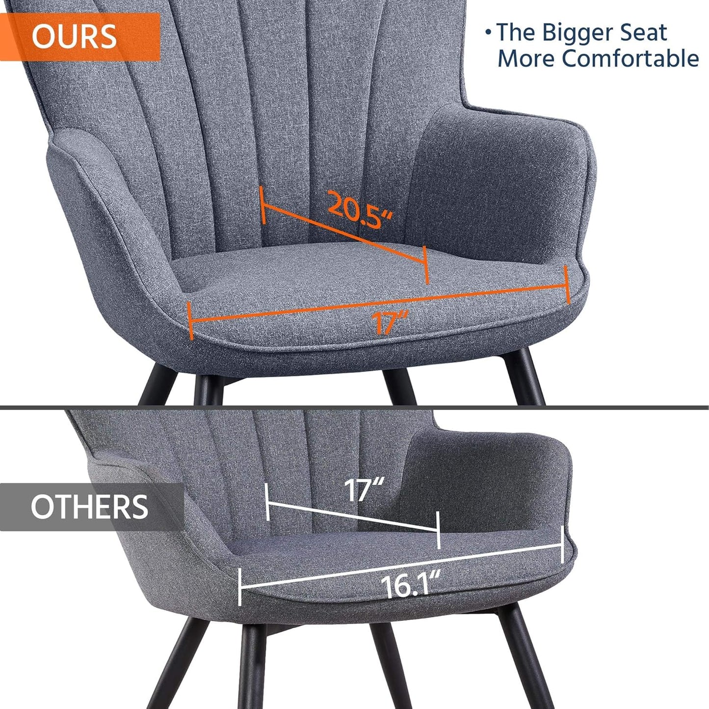 Yaheetech PU Leather Armchair Modern Accent Chair with Metal Legs
