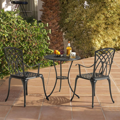 NUU GARDEN Bistro Set 3 Piece Outdoor Cast Aluminum Patio Bistro Set