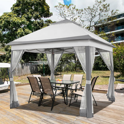 11x11 Pop Up Gazebo Canopy Tent with Mesh Netting and Sandbags
