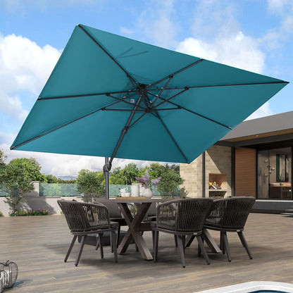12ft Patio Umbrella with Base Large Outdoor Square Umbrella