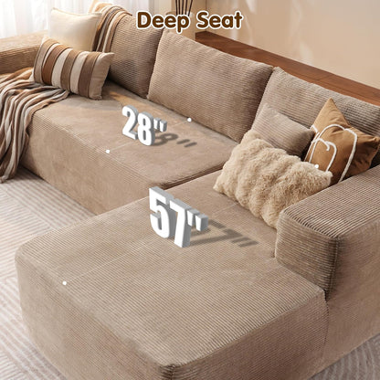 104" Cloud Sectional Couch with L-Shape Chaise