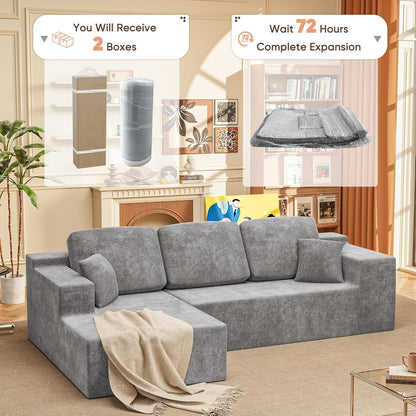 108" Modular Sectional Sofa Boneless Couch with L-Shape Chaise
