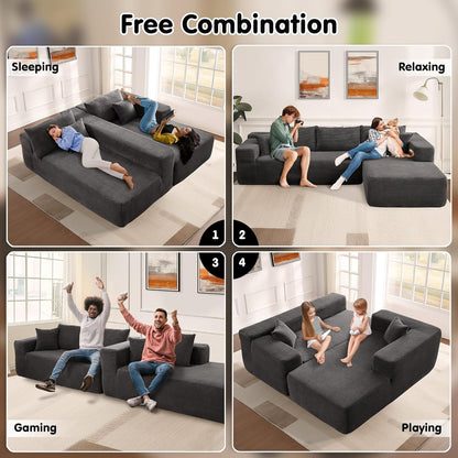 104" Cloud Sectional Couch with L-Shape Chaise