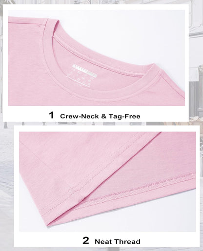 Women's Cotton T-Shirts Short-Sleeve Shirts Crew-Neck Tops