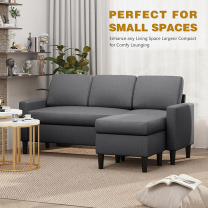 110 Inch U Shaped Sectional Sofa with Double Chaise Black