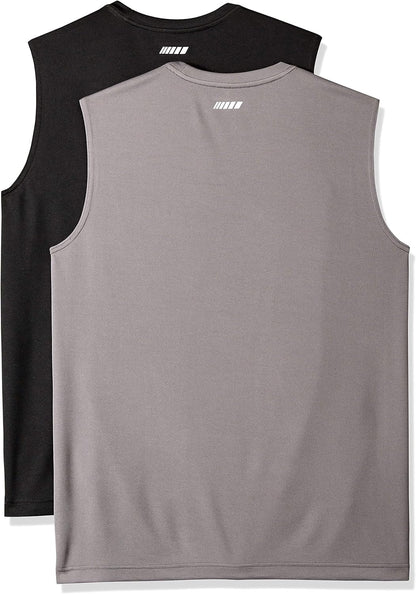 Essentials Men's Active Performance Tech Muscle Tank Pack of 2
