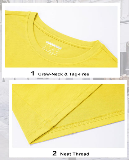 Women's Cotton T-Shirts Short-Sleeve Shirts Crew-Neck Tops