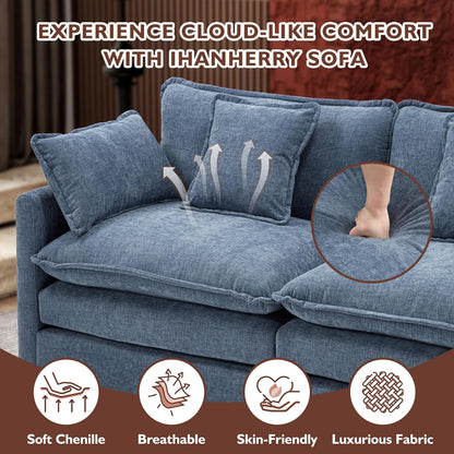 146" U-Shaped Modern Sofa Modular Sectional Cloud Couch