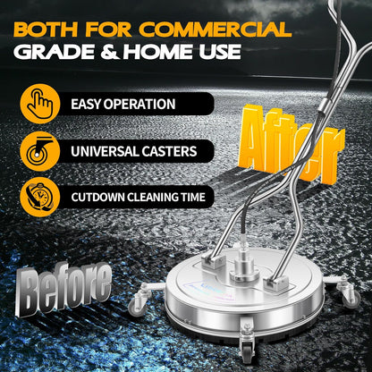 14" Pressure Washer Surface Cleaner with 4 Wheels