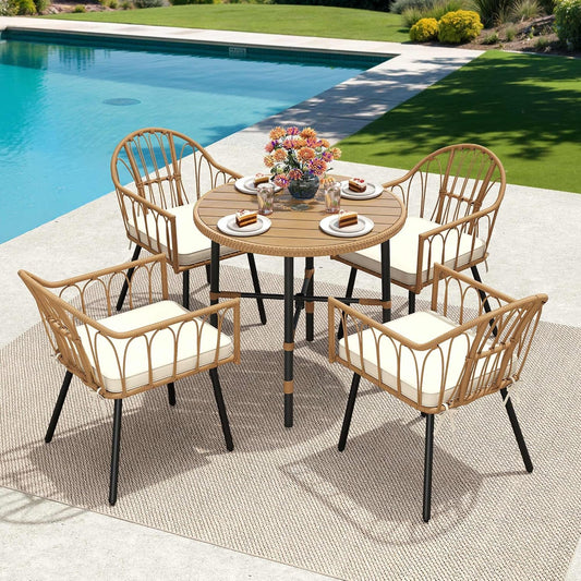 YITAHOME 5 Pieces Outdoor Patio Dining Table Chair Set