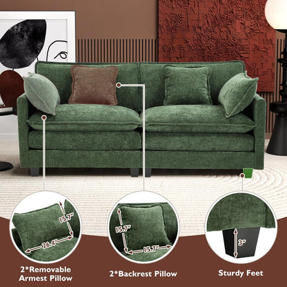 146" U-Shaped Modern Sofa Modular Sectional Cloud Couch