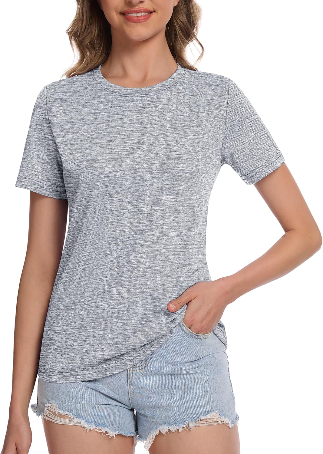 Women's Short Sleeve T Shirts UPF 50+ Sun Protection Athletic Running Workout Tee Tops
