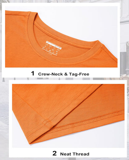 Women's Cotton T-Shirts Short-Sleeve Shirts Crew-Neck Tops