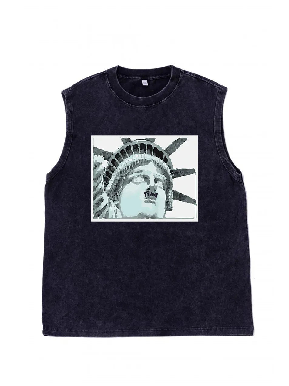 230g Cotton NYC Printed Wash Old Sleeveless T-shirt