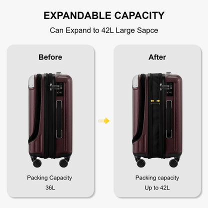 Luggage Airline Approved 20 Inch Expandable Hard Sided Luggages