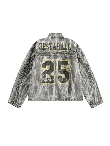 Vintage Wash Made Old Printed Jacket for Man