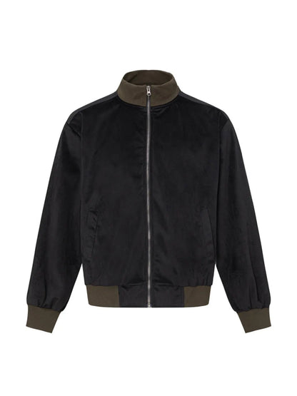 Color Contrast  Zipper Stand-up Collar Jacket for Men