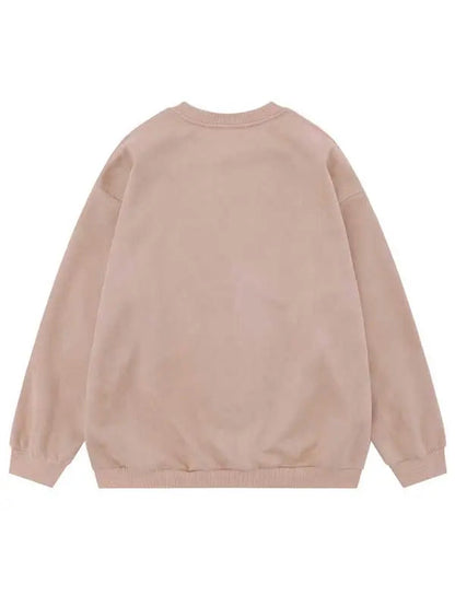 Women's Leisure Letter Washed Crew Neck Sweatshirt