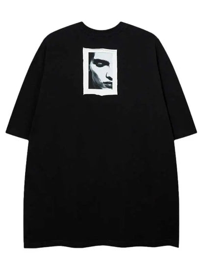 Colorblock Men's Pattern Printed Drop Shoulder T-Shirt