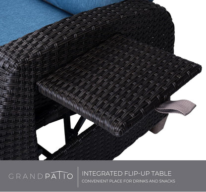 Outdoor Recliner Chair Patio 150° Lay Flat Recliner