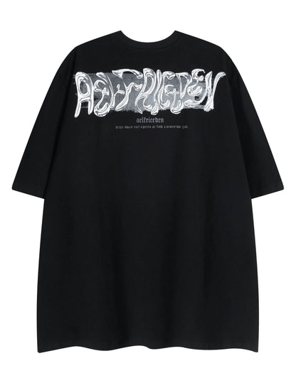 Metalic Graphic Tees Men Y2k Oversized T Shirts Women Vintage Tees Unisex Summer Tops